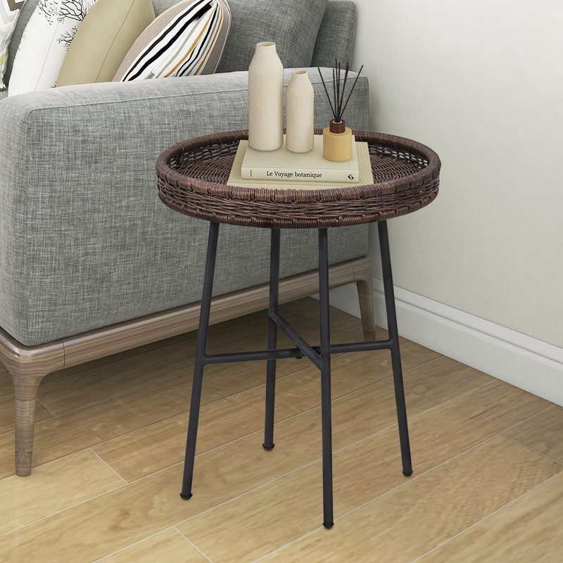 Fieldon Cross Legs End Table, Brown, Black