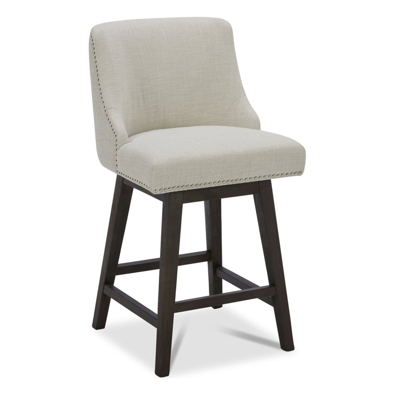 Shurma Swivel Upholstered Counter Stool, Linen