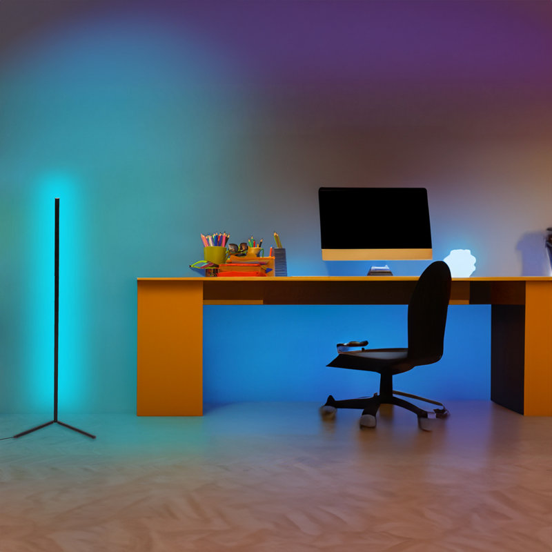 Lampe sur pied colonne 47 "Kurissa, Bleu