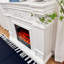 White Manufactured Wood Freestanding Fireplace