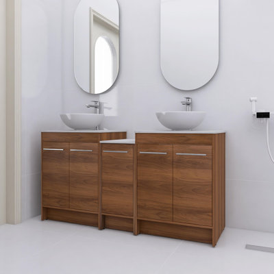 Iolanda 58.89'' Double Bathroom Vanity with Ceramic Top