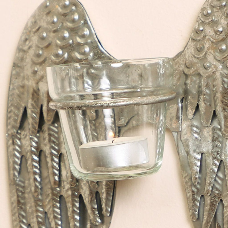Metal Wall Votive Holder, Silver