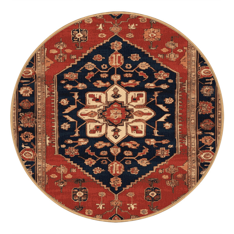 Tapis brun lavable à la machine, Rond 6 pi