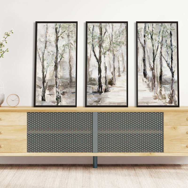 «Stroll Through the Woods» par Lanie Loreth, peinture sur toile flottante 3 pièces, L 64,5 po x H 41,5 po
