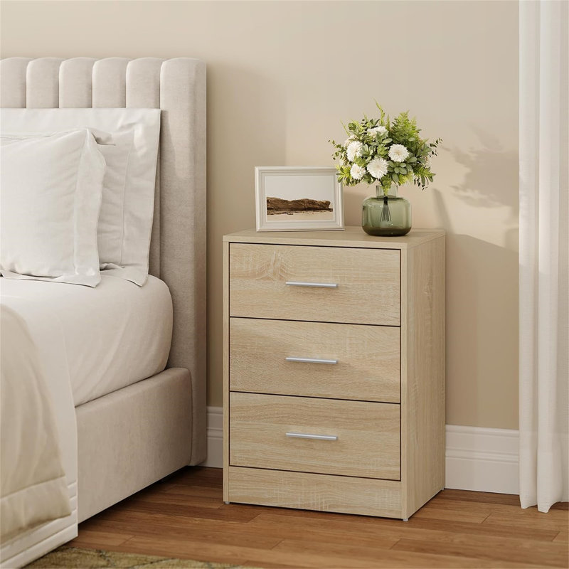 39cm W Manufactured Wood Bedside Table, Natural