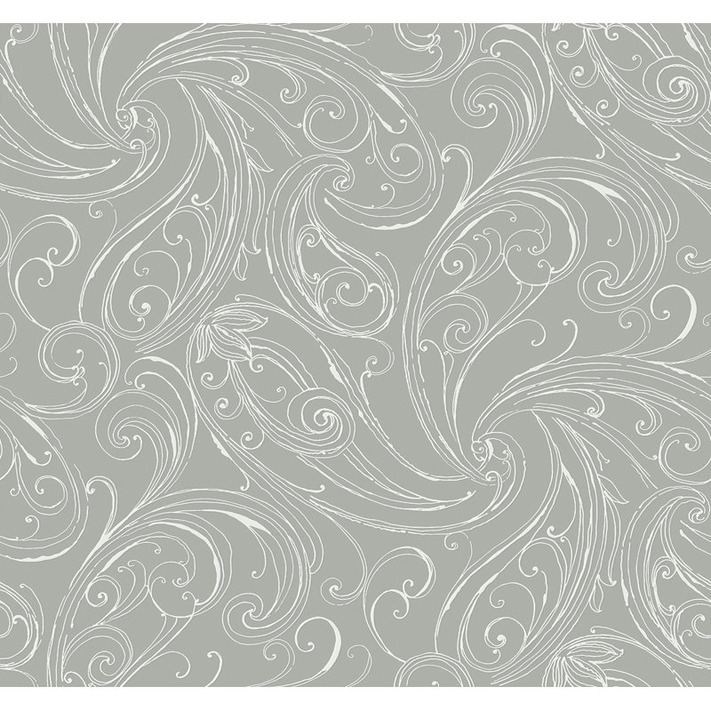 Papier peint Seabrook Designs, Gris ; argent, Papier