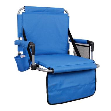 KHOMO GEAR Stadium Bleacher and Bench Seat Chair with Padded Reclining  Cushion and Armrest and Carry Straps- Blue at