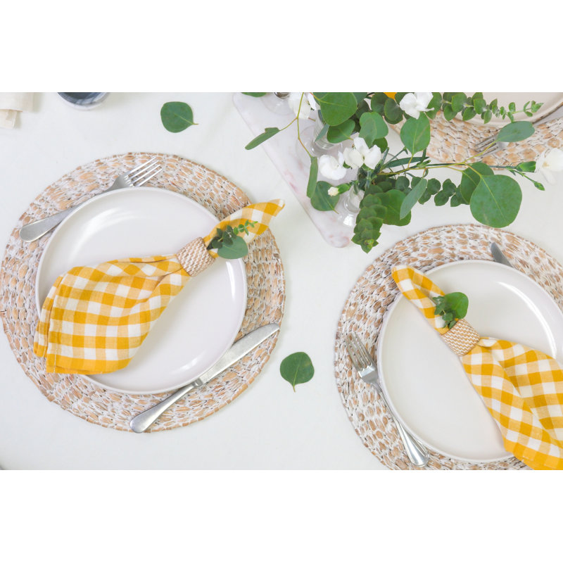 Alessandro Linen Square Napkins, Clementine