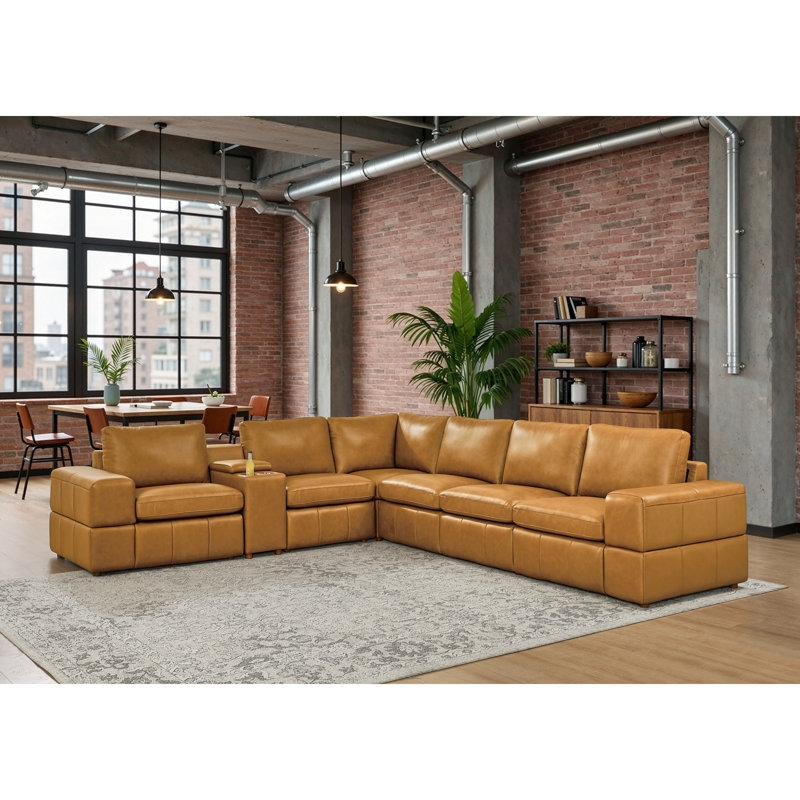 Canapé modulaire en cuir
