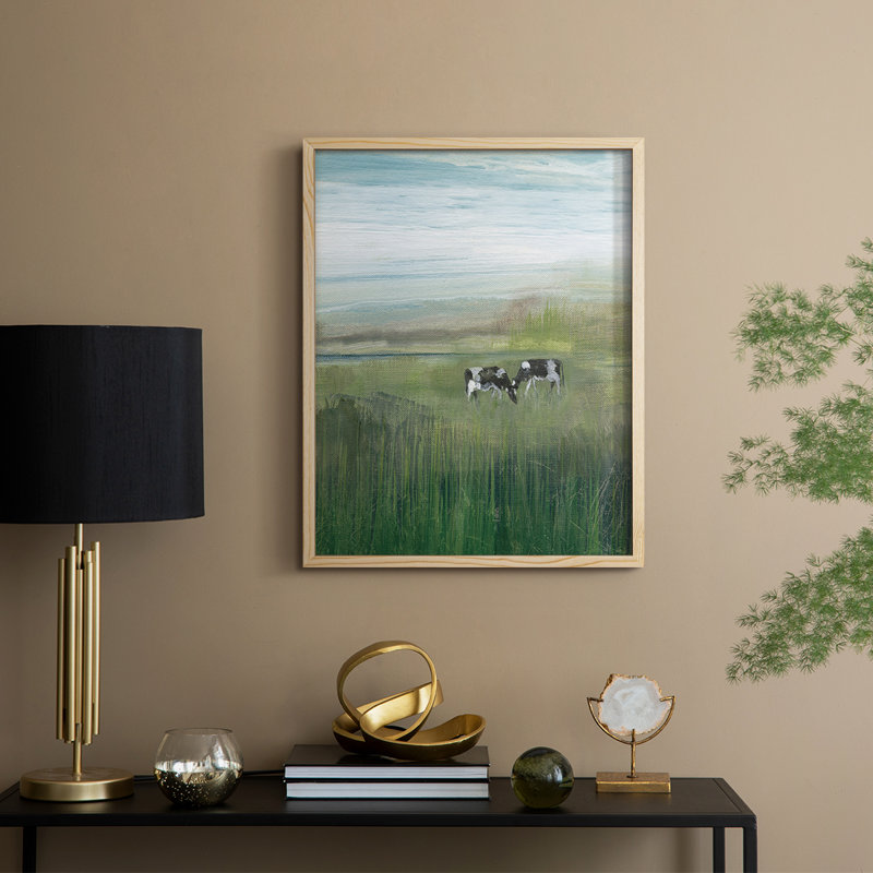 «Out to Pasture I», reproduction encadrée - bois massif, H 15 po x l 12 po