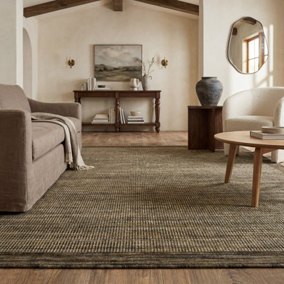 Tapis brun / brun clair en laine Weston