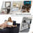 Loette 120.3" Configurable Sectional Sofa, USB Ports, Cup Holder, 360°Rotate Tabletop, Console Box & Armrests-1825867425