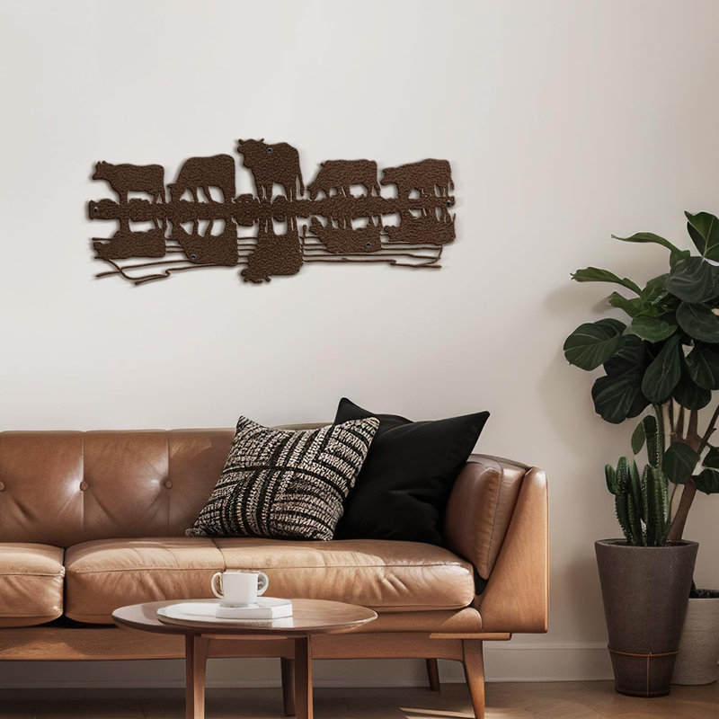 Wall Decor Metal, Bronze, 12" H x 36" W x 0.05" D