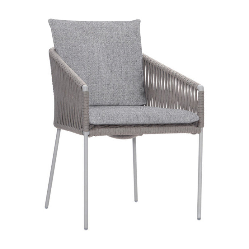 Amalfi Outdoor Dining Armchair, Canvas Granite Sunbrella® Canvas
