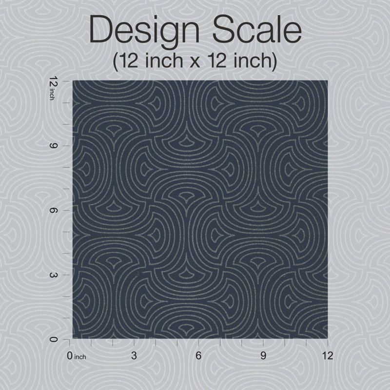 Geometric Wallpaper Roll by Candice Olson, Navy