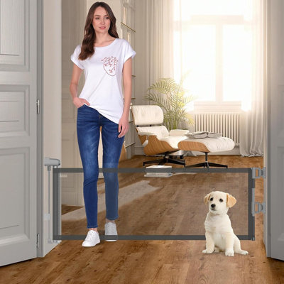 Short Dog Gate Puppy Gate Pet Fence To Step Over,Retractab...