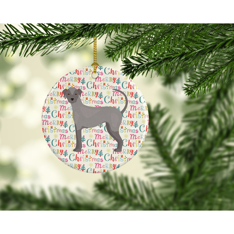 Ornement suspendu chien joyeux Noël équatorien