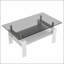Table basse moderne moderne avec plateau en verre trempé et panneau de fibres à densité moyenne, parfaite pour les salons élégants-134270114-134270115