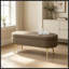 Banc de rangement ovale avec pieds en métal-1279409481