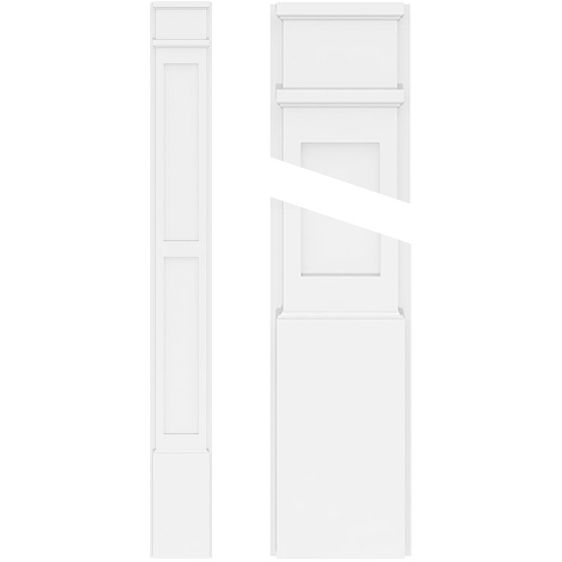 Deux pilastres en PVC TruCraft (la paire), H 48 po x l 6 po x P 2 po, Capitale décorative