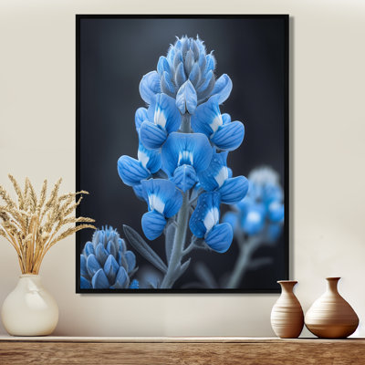 Blue Black Blue Bonnets Beauty - Blue Bonnets Wall Art Print