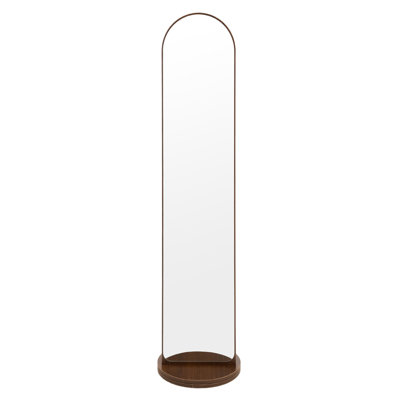 Arch Freestanding Full Length Mirror with Shelves