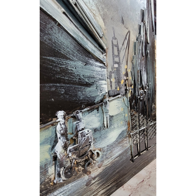 «Vintage Steamboat», bateau de croisière à quai au port, art mural suspendu en métal 3D