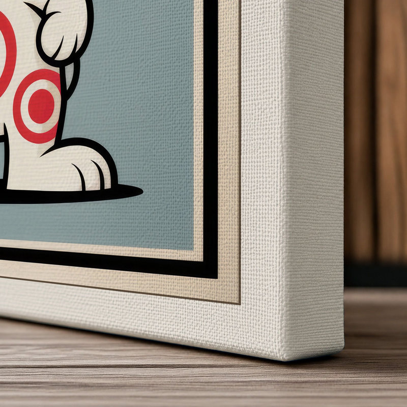 Graphic Rabbit Retro - Wrapped Canvas, 36x24 - 91.4 x 61.0 cm, Cream Border