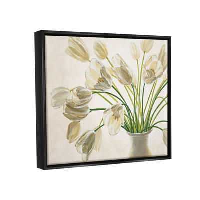 «Tranquil White Tulip Bouquet In Country Vase», art mural par Eva Barberini