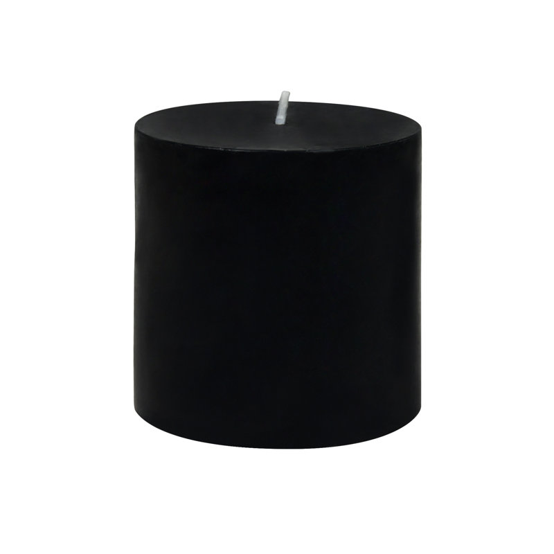 Bougie pilier sans parfum sans paraffine sans fumée, Hauteur de 3 po, diamètre de 3 po, Noir, Ensemble de 12