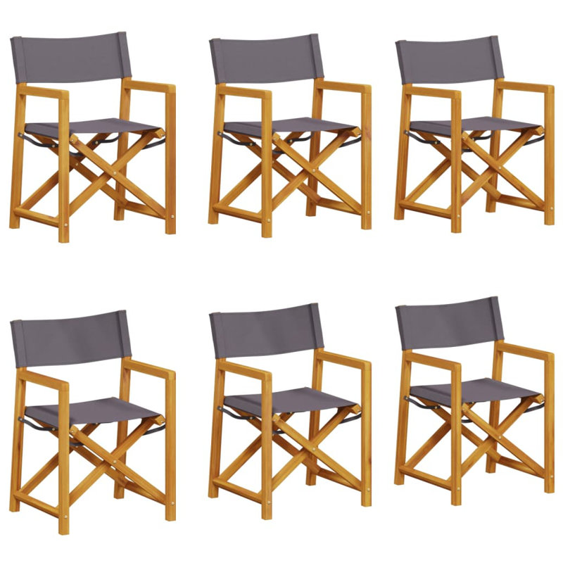 Shubhada Foldable Outdoor Patio Dining Chair, Dark grey