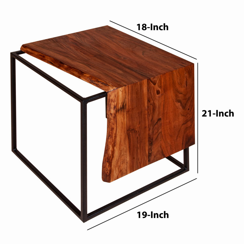 Solid Wood Top End Table
