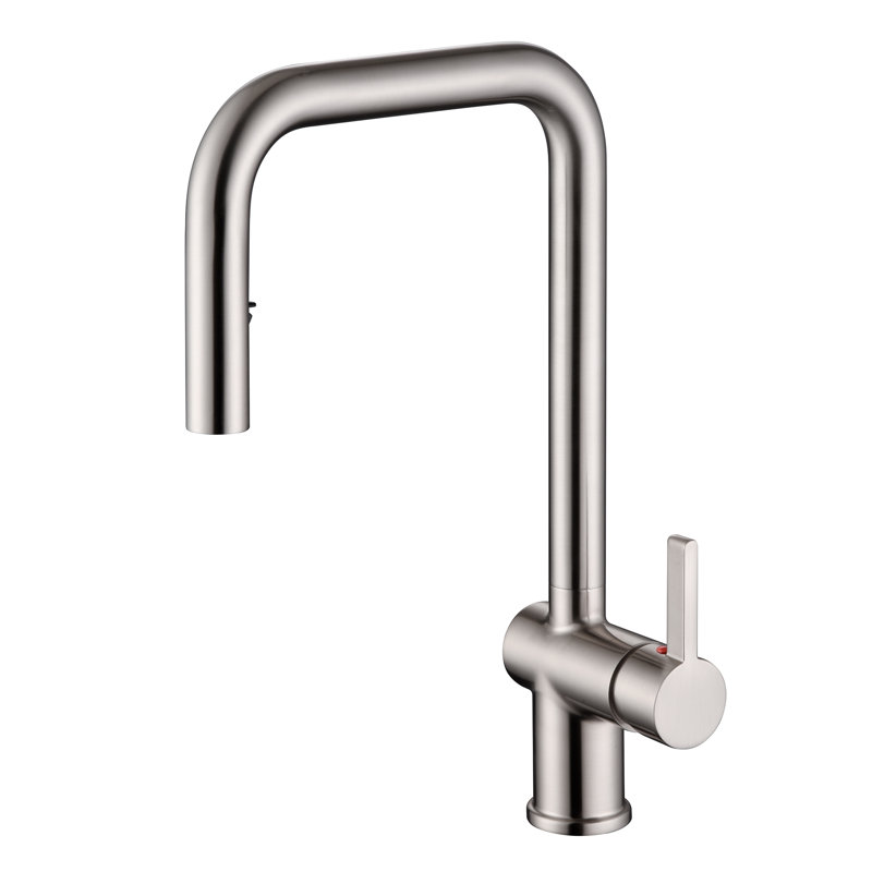 Robinet d'évier de cuisine en acier inoxydable 304, double mode de pulvérisation sans plomb Sumerain, Nickel brossé