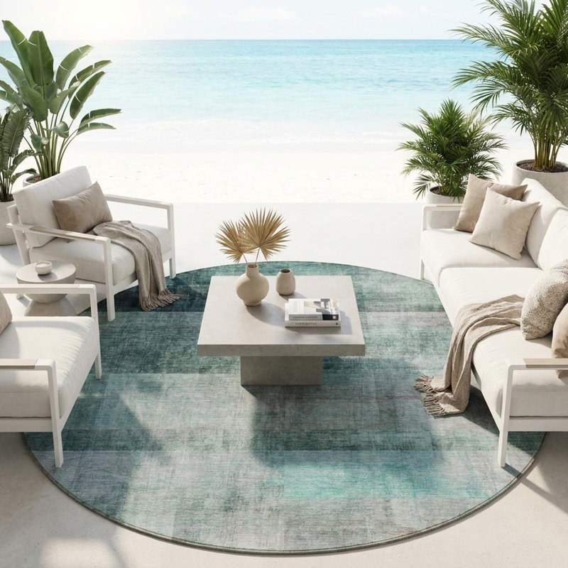 Tapis d'intérieur rond 8 po