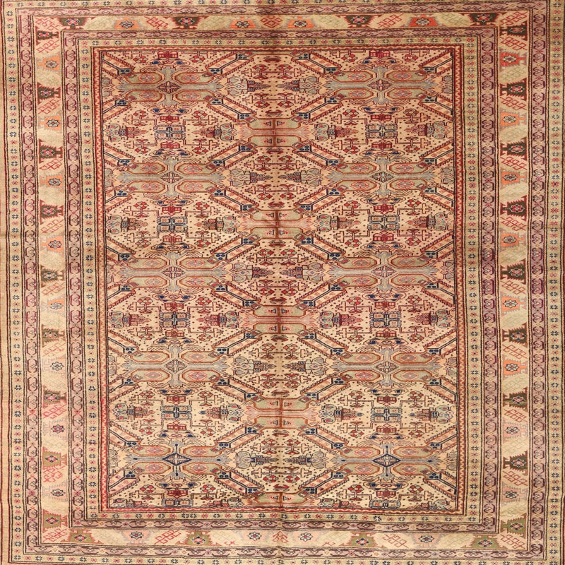 Tapis brun/gris traditionnel Walkertown, Carré 4 pi