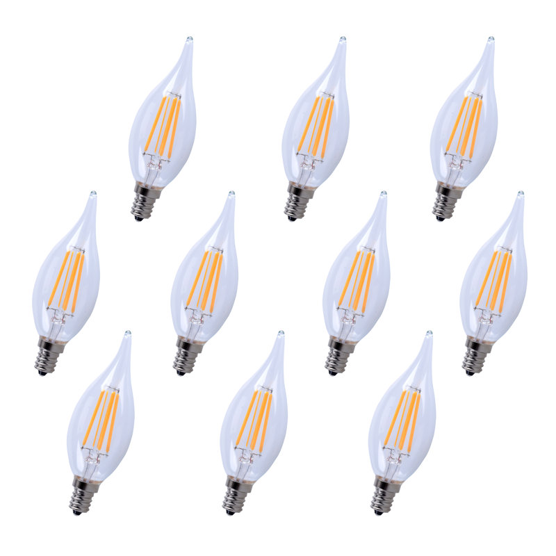 Clear Flame-Tip Dimmable LED Edison Bulbs, Pack of 10