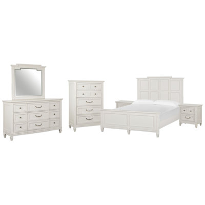 Murtagh Panel Bed 2 Nightstands Drawer Dresser With Landscape Mirror And Drawer Chest