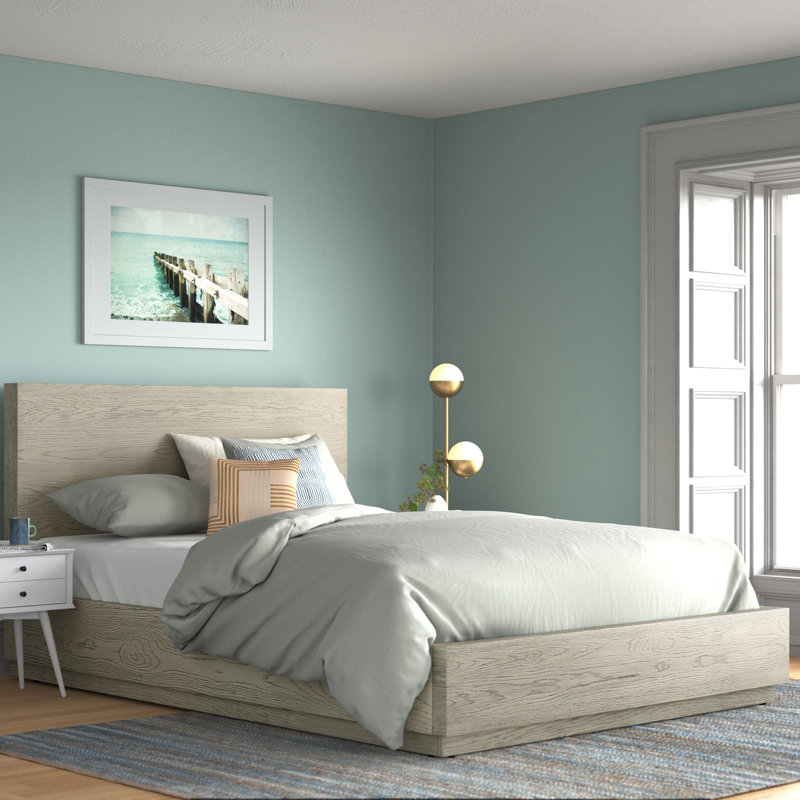Ambera Solid Wood Slat Bed, Queen
