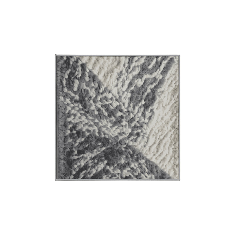 Tapis gris lavable à la machine, Carré 6 pi