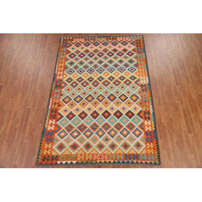 Reversible Wool Kilim Oriental Area Rug 7x10