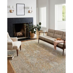 Chris Loves Julia x Loloi Rosemarie Oriental Gold/Sand Area Rug