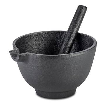 Mortar & pestle cast iron 4 mouth