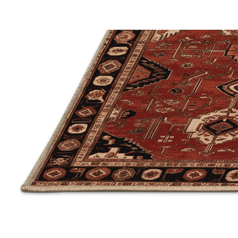 Tapis brun lavable à la machine, Rond 6 pi