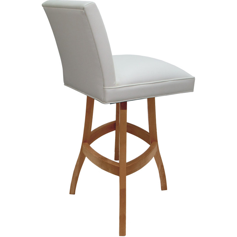Ensemble de 3 tabourets de bar pivotants de 30 po, Orange, Blanc / Vinyle