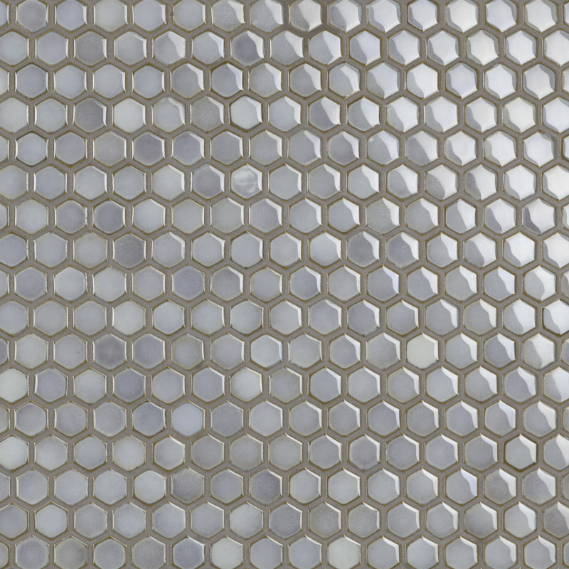 Hudson 1" x 1" Porcelain Honeycomb Mosaic Wall & Floor Tile, Gray Eye