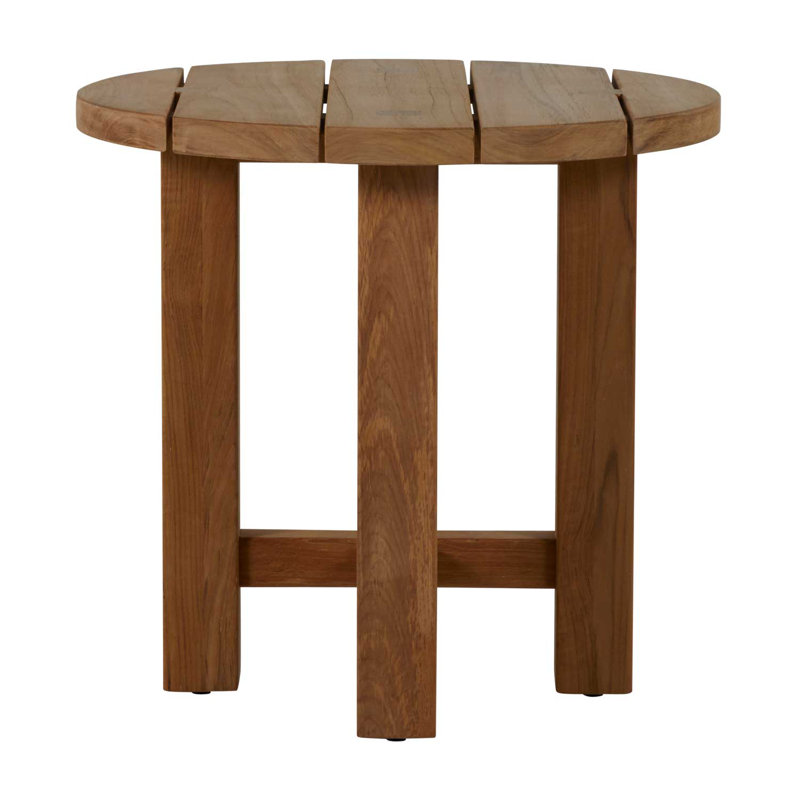 Croquet Teak Outdoor Side Table, Natural Teak