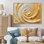 «Gold Cream Infinite Swirls II - Abstract Spirals», reproduction d'art sur toile