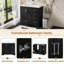 Ensemble de meuble-lavabo traditionnel 36 po avec lavabo en résine, armoire de salle de bain noire avec deux portes et quatre tiroirs-121615345