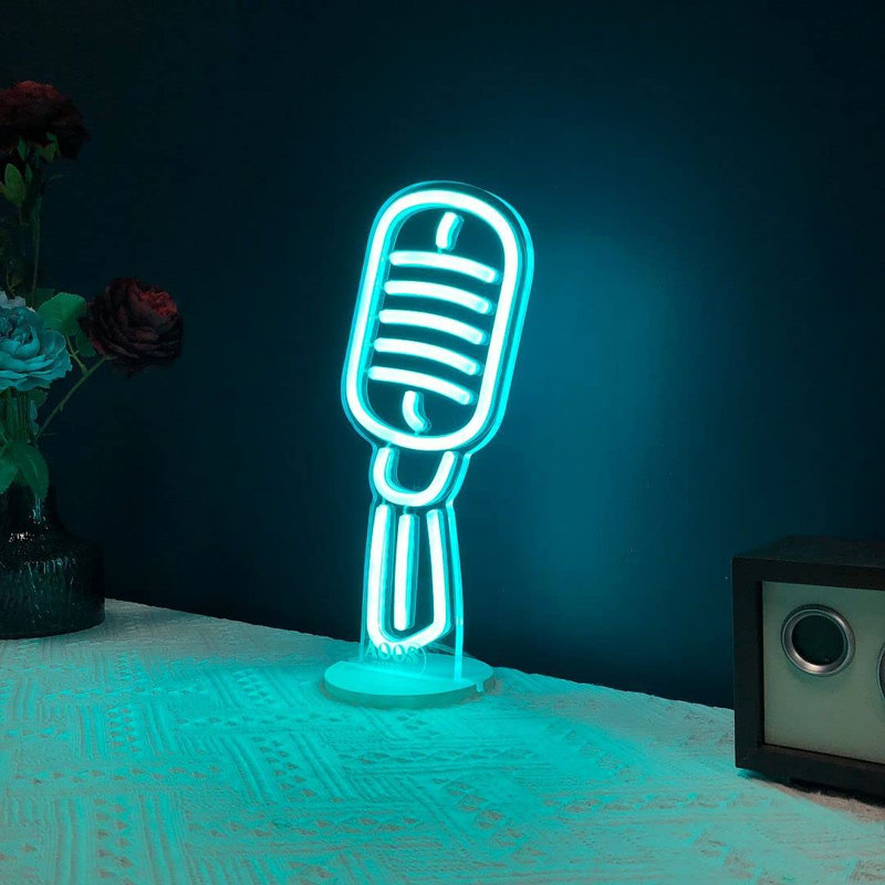 Enseigne néon à DEL 12 "Microphone