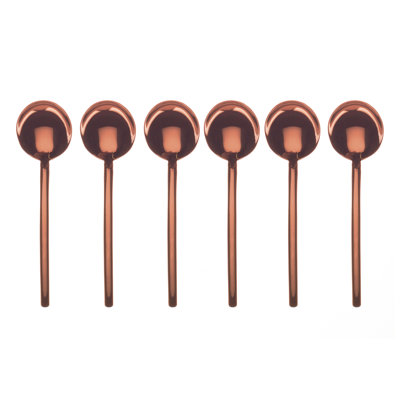 Ensemble de cuillères à motif espresso raison - 6 pièces - Bronze